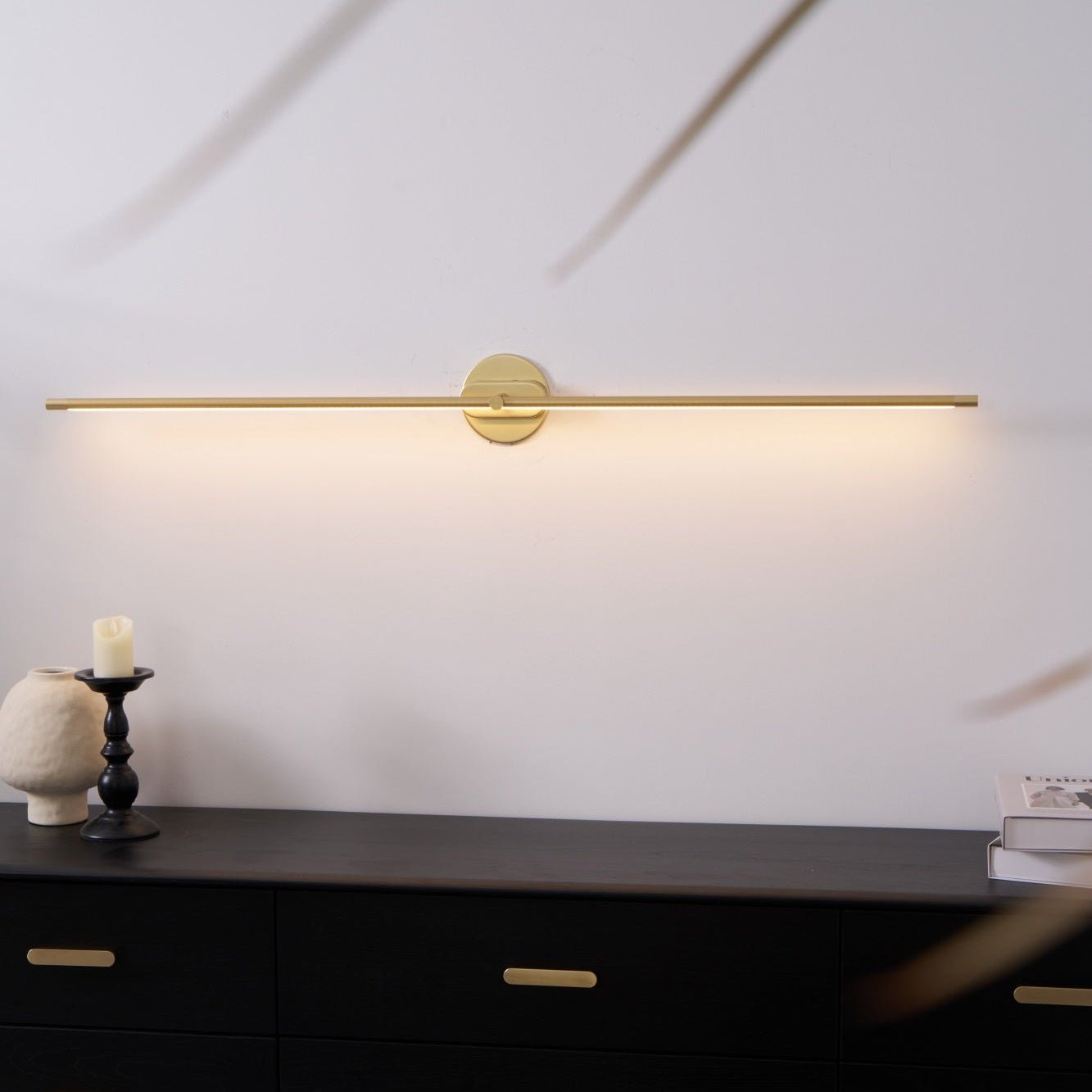 Sleek Linear Wall Lamp - Dimmable LED, Adjustable Brightness