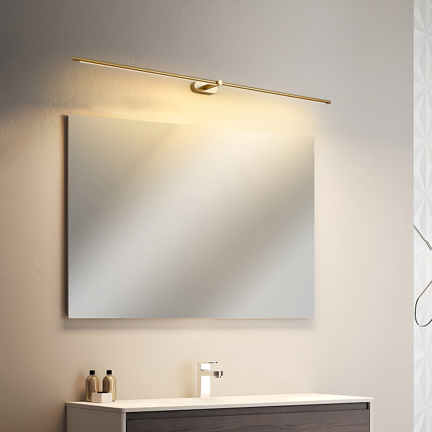 Sleek Linear Wall Lamp - Dimmable LED, Adjustable Brightness