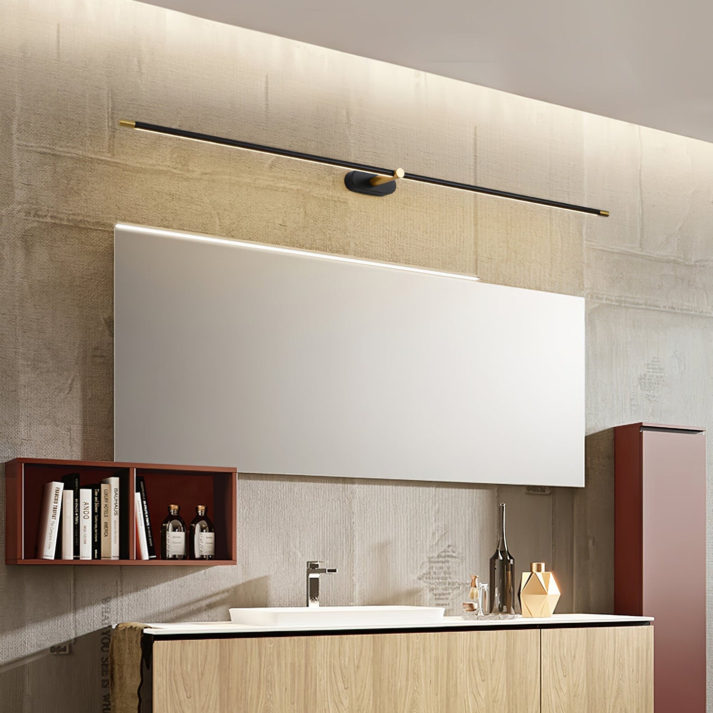 Sleek Linear Wall Lamp - Dimmable LED, Adjustable Brightness