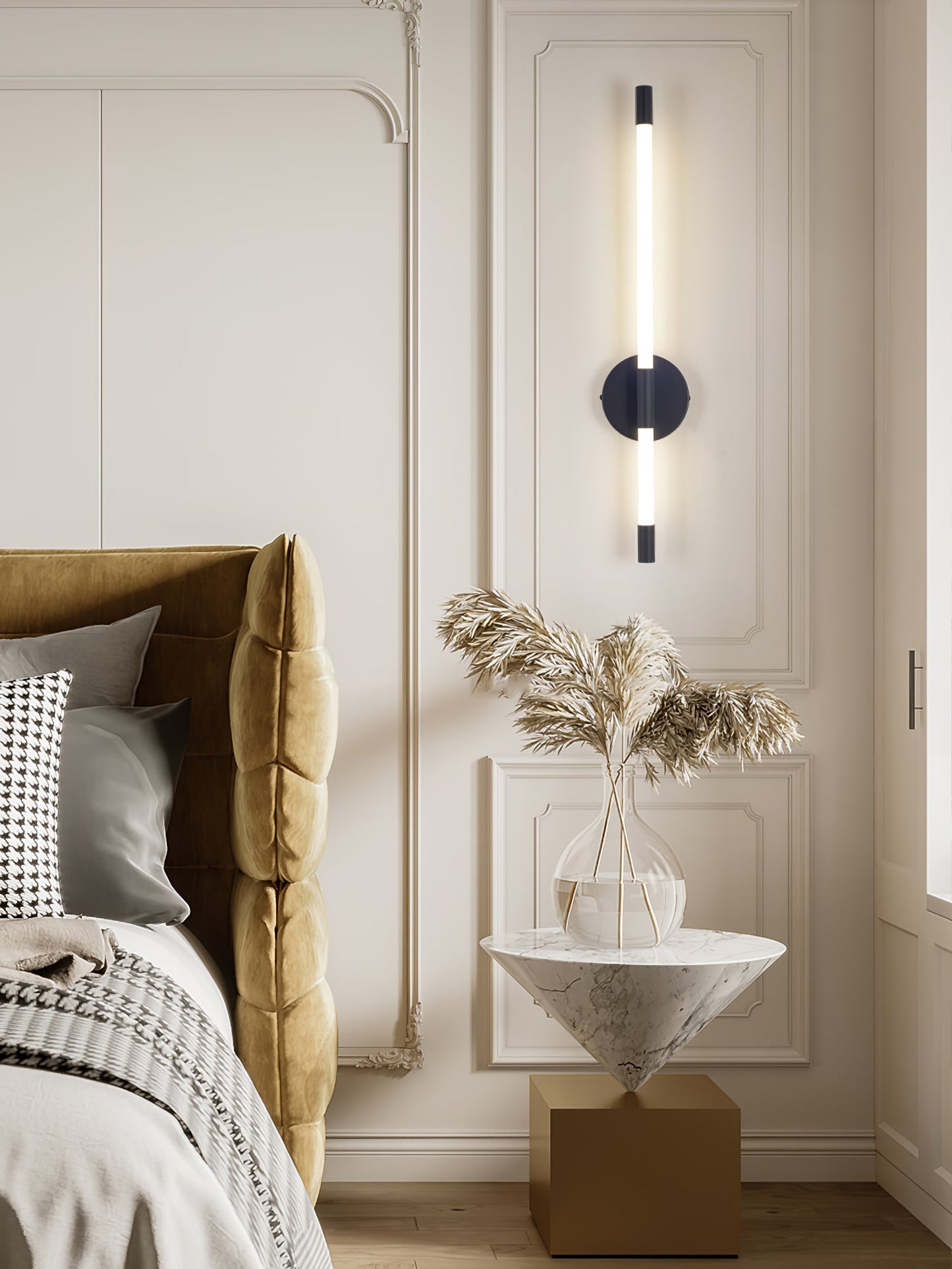 Sleek Vertical Wall Sconce - Energy-Efficient LED & Adjustable Light A
