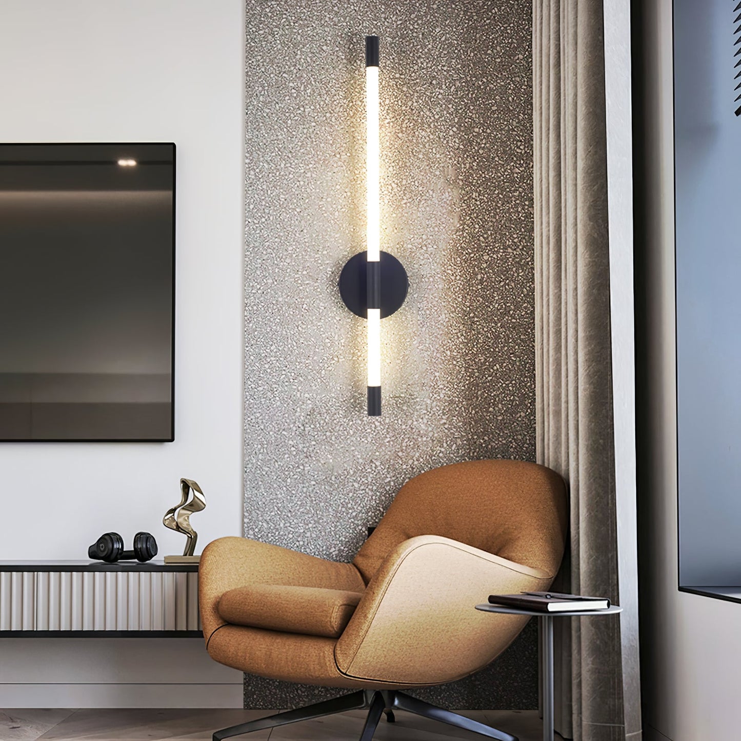 Sleek Vertical Wall Sconce - Energy-Efficient LED & Adjustable Light A