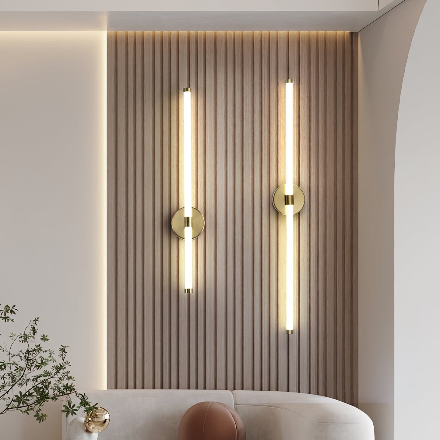 Sleek Vertical Wall Sconce - Energy-Efficient LED & Adjustable Light A