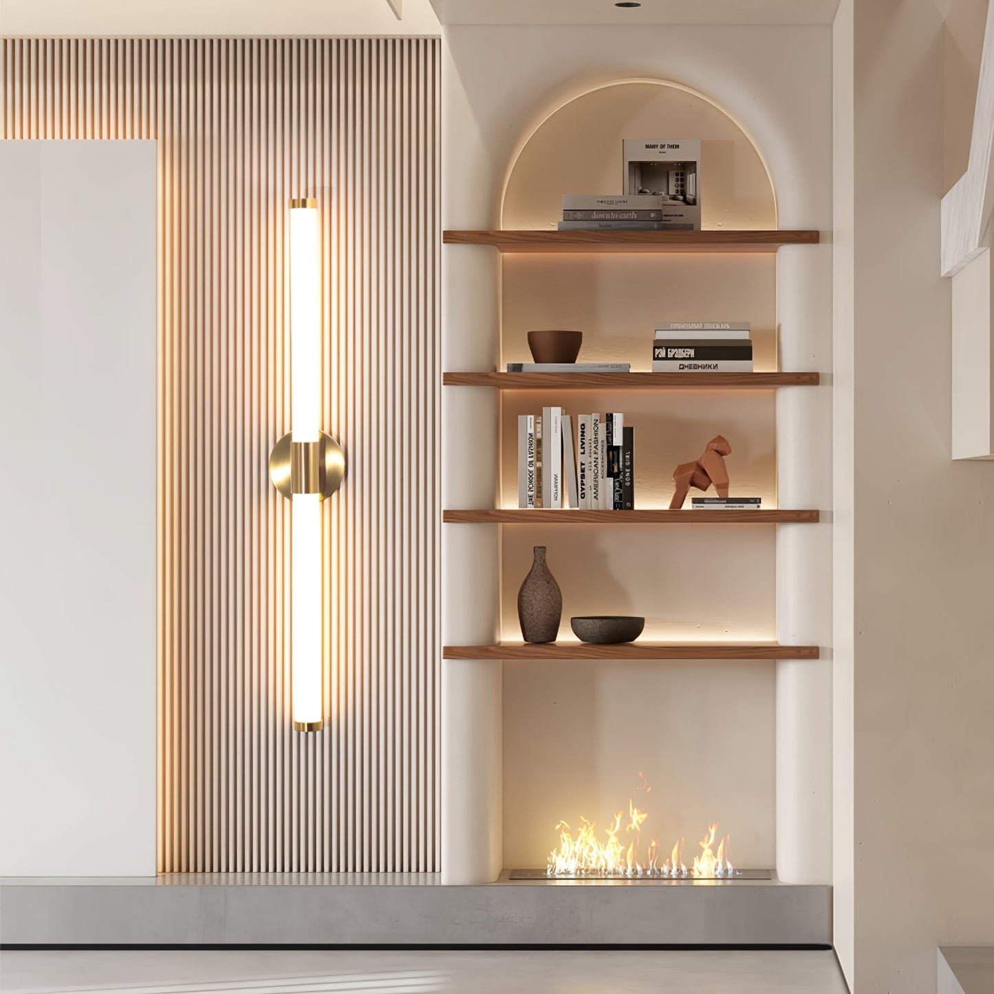 Sleek Vertical Wall Sconce - Energy-Efficient LED & Adjustable Light A
