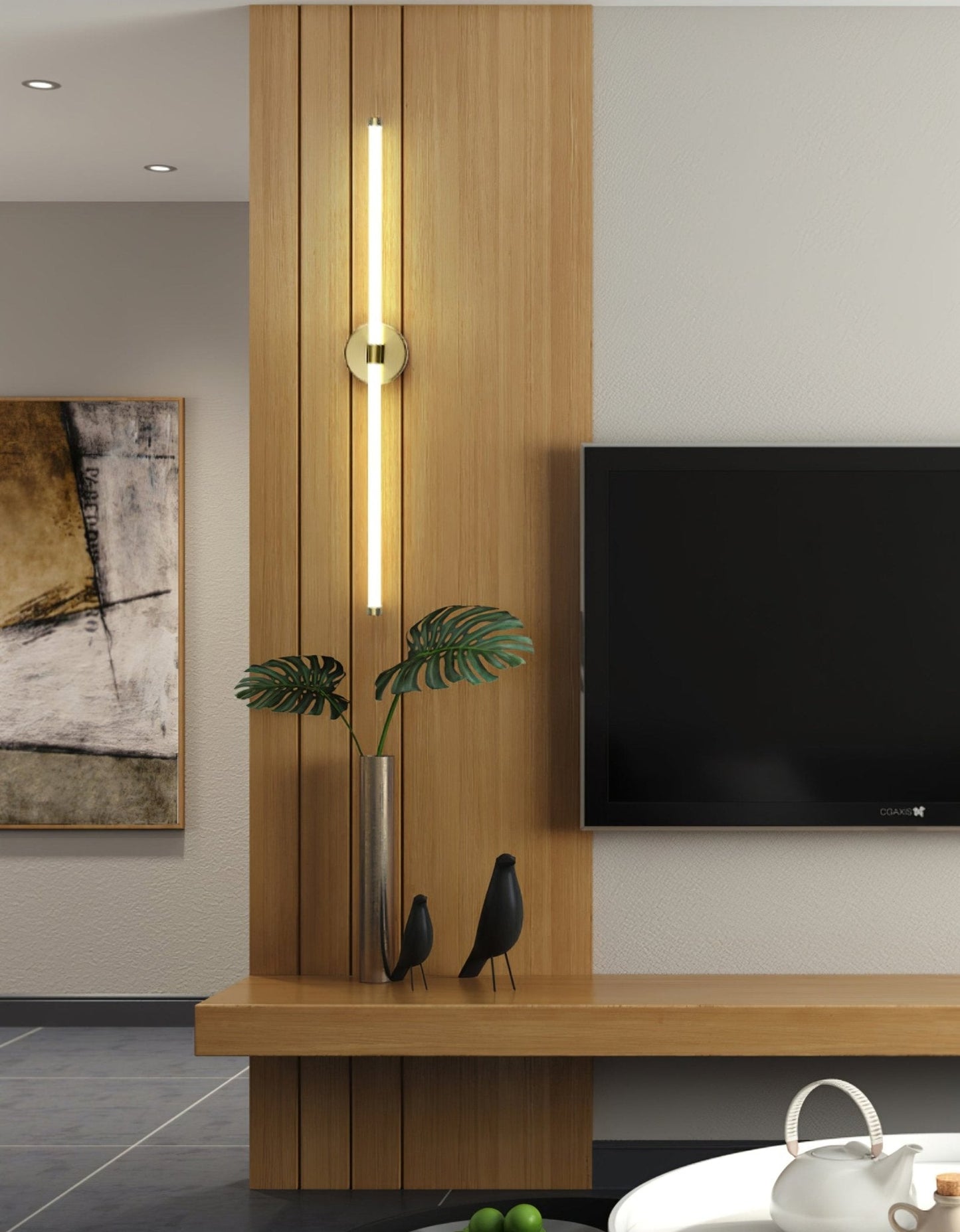 Sleek Vertical Wall Sconce - Energy-Efficient LED & Adjustable Light A