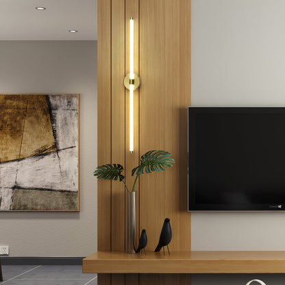 Sleek Vertical Wall Sconce - Energy-Efficient LED & Adjustable Light A