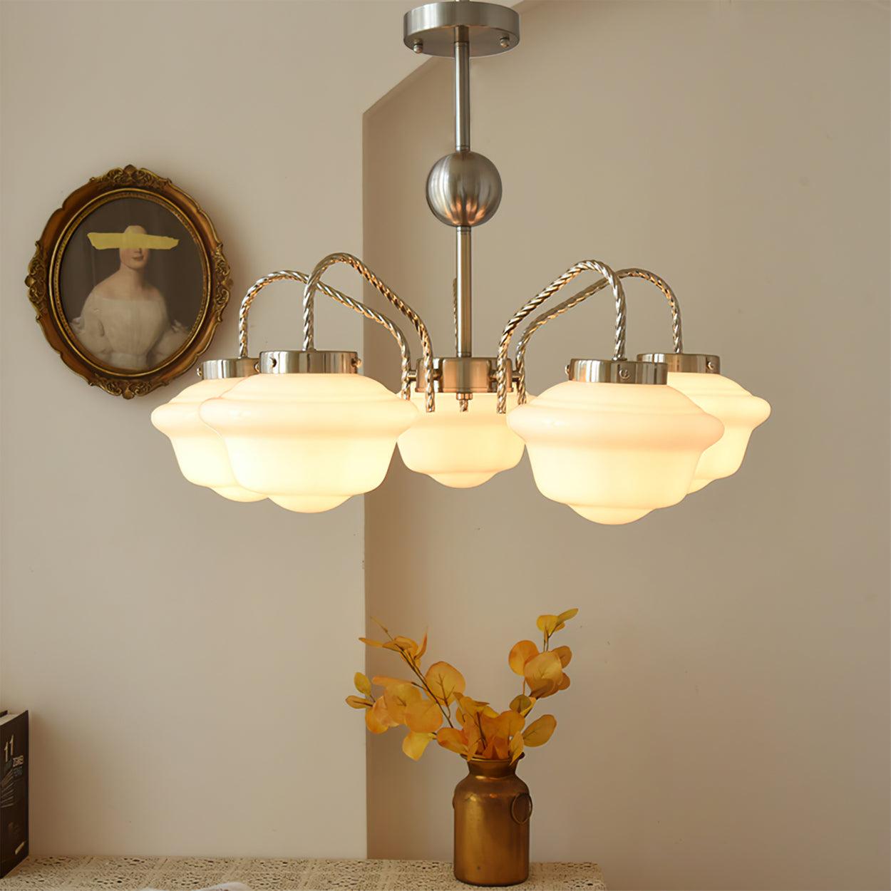 Elegant Chandelier with Adjustable Arms & Energy-Efficient LED Lights