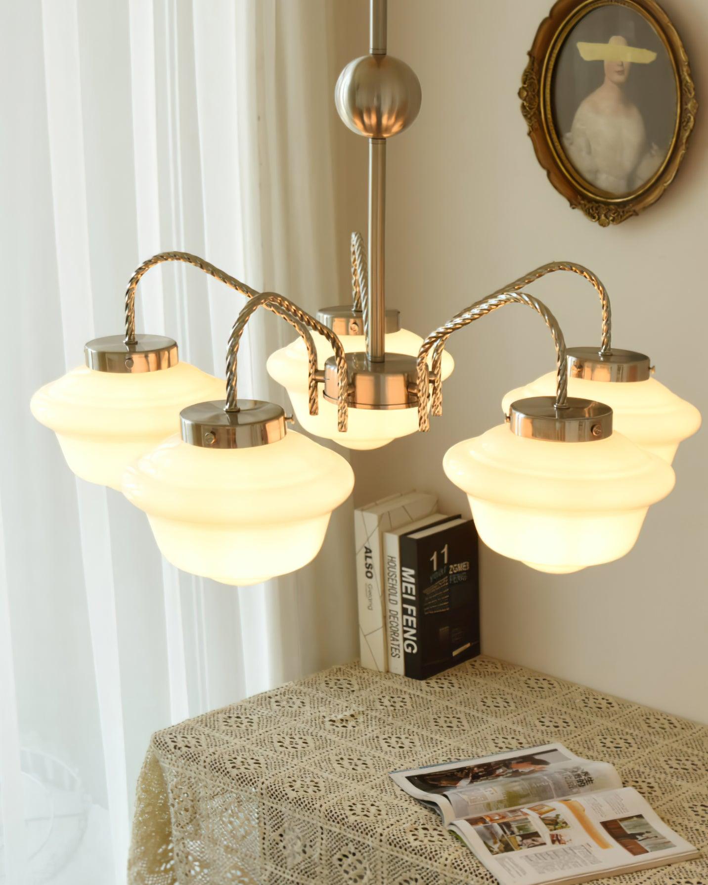 Elegant Chandelier with Adjustable Arms & Energy-Efficient LED Lights