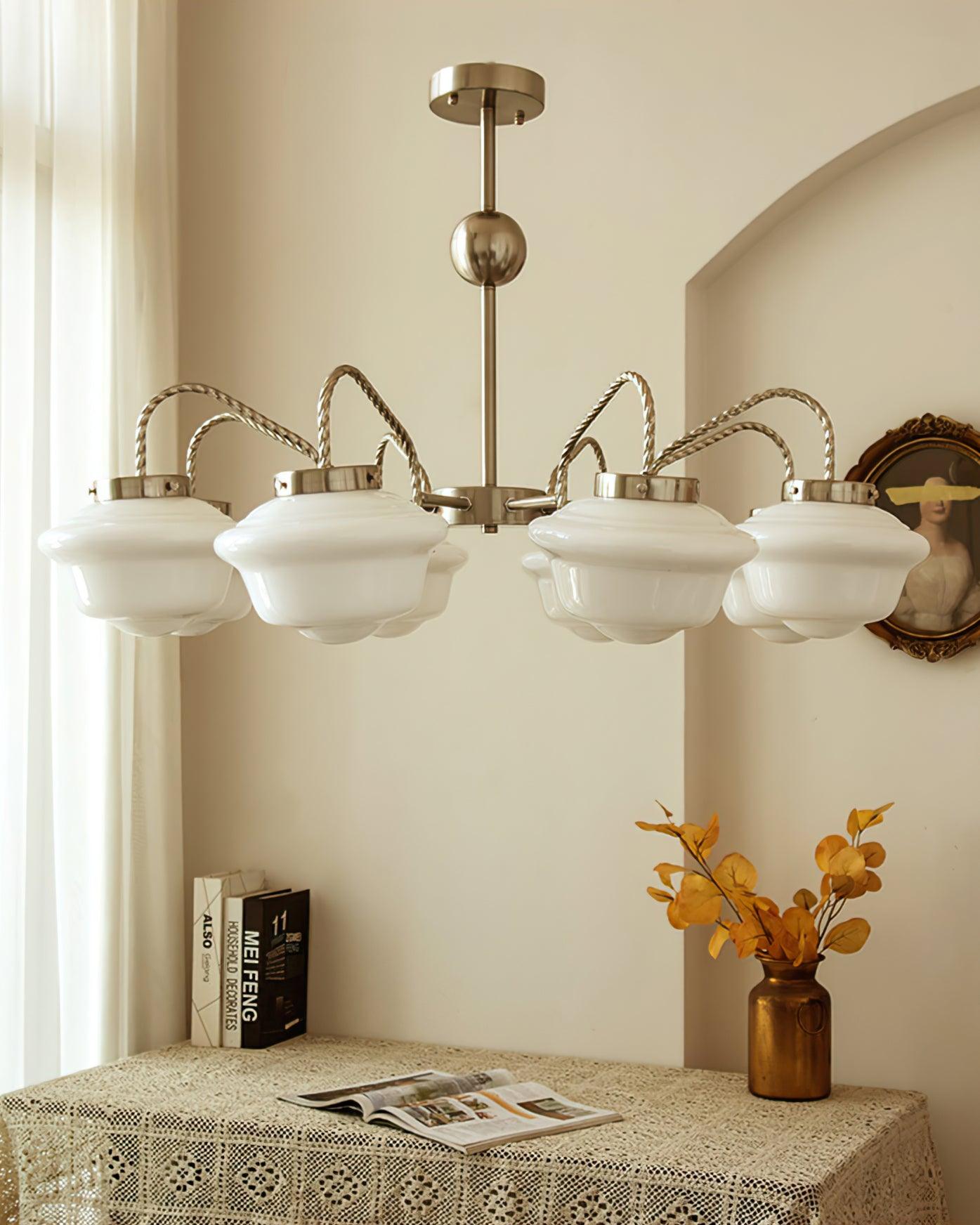 Elegant Chandelier with Adjustable Arms & Energy-Efficient LED Lights