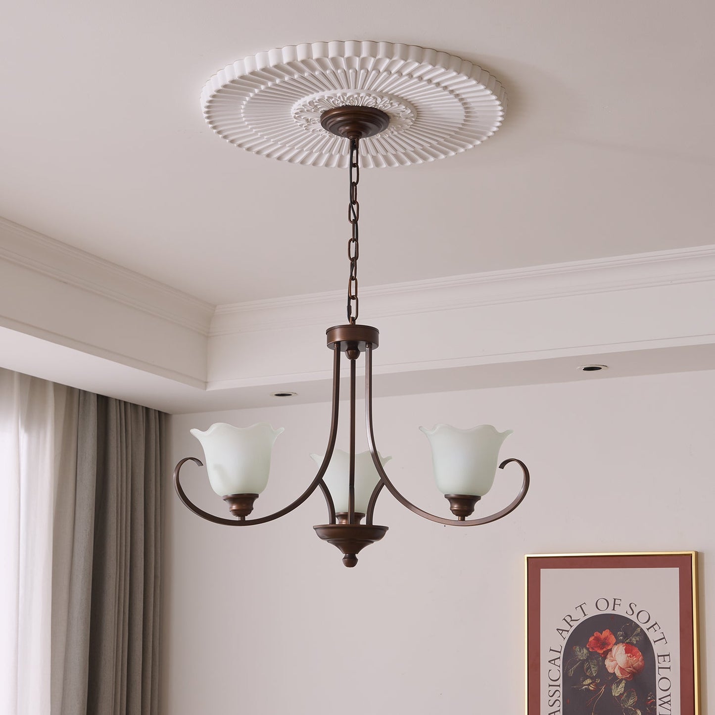 Mireille Floral Chandelier - Elegant Design with Adjustable Height & L