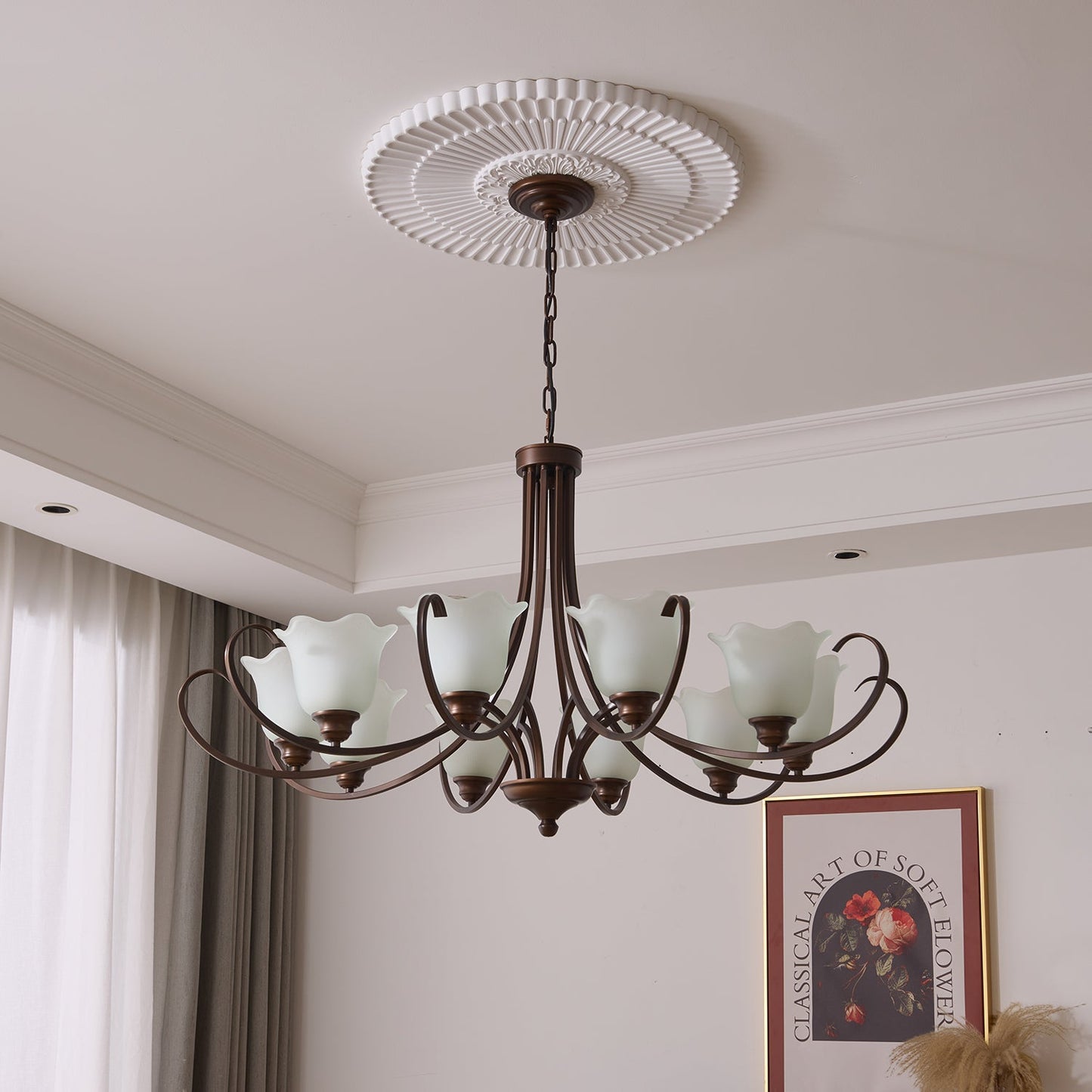 Mireille Floral Chandelier - Elegant Design with Adjustable Height & L