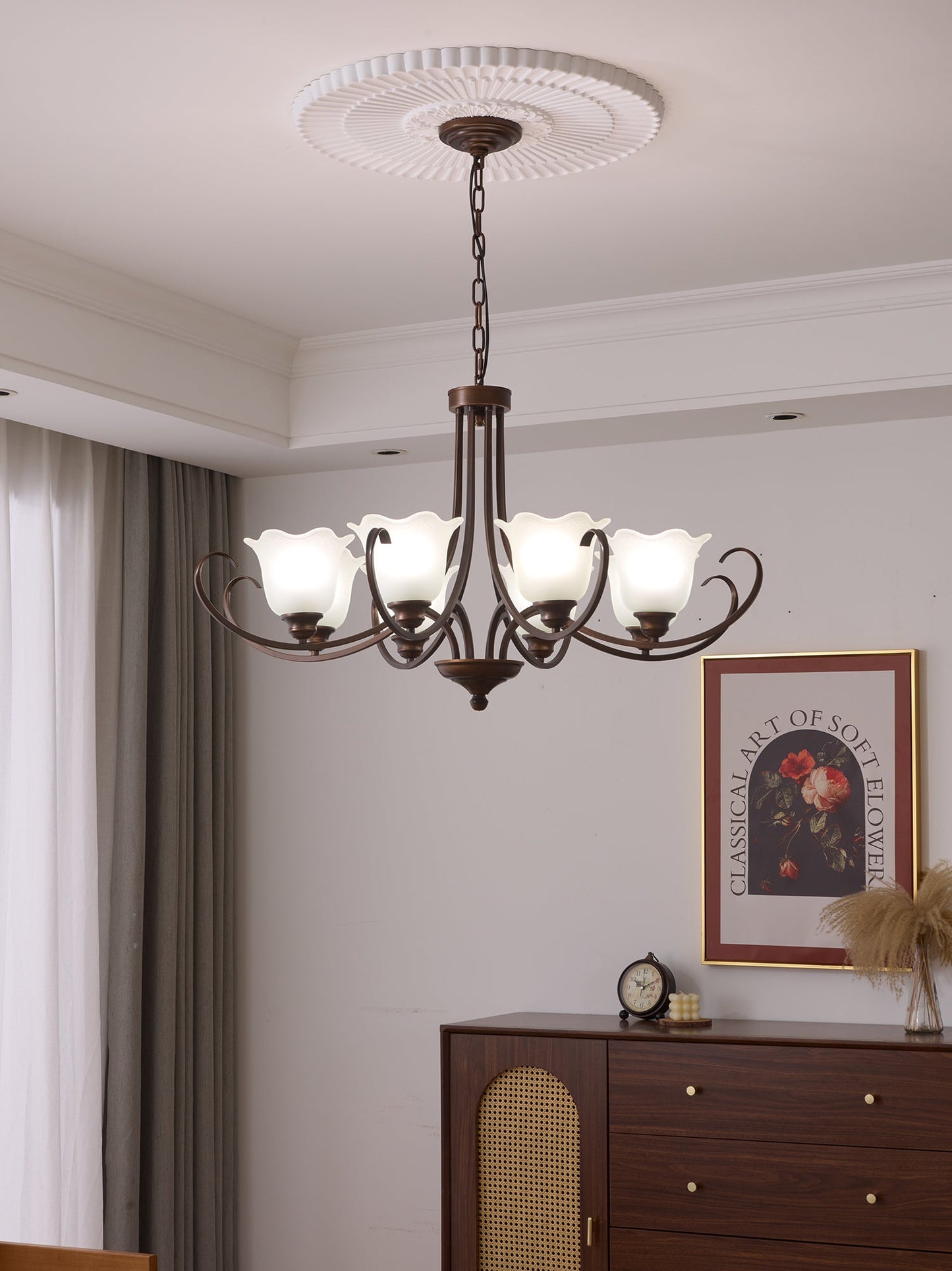 Mireille Floral Chandelier - Elegant Design with Adjustable Height & L