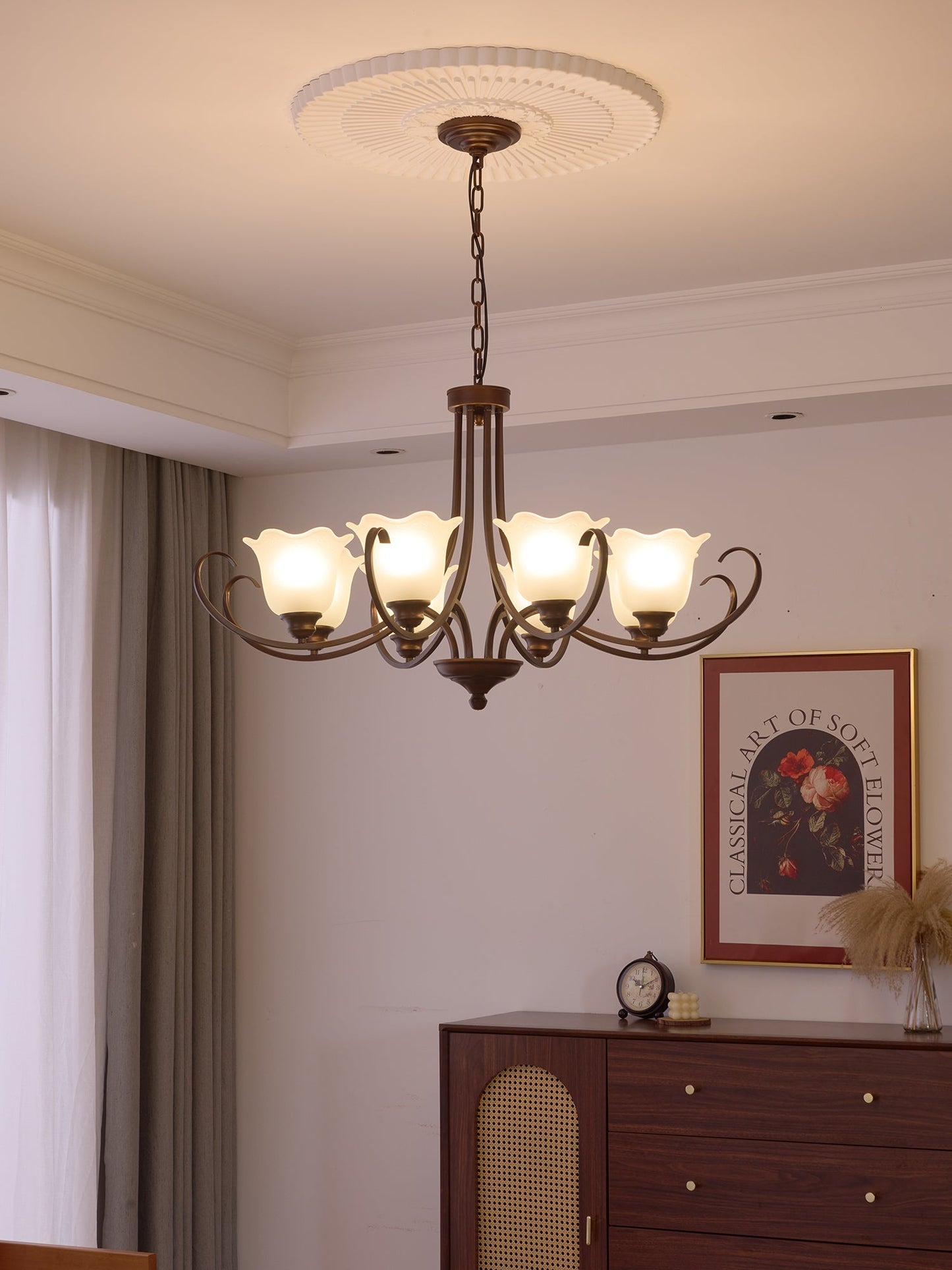 Mireille Floral Chandelier - Elegant Design with Adjustable Height & L