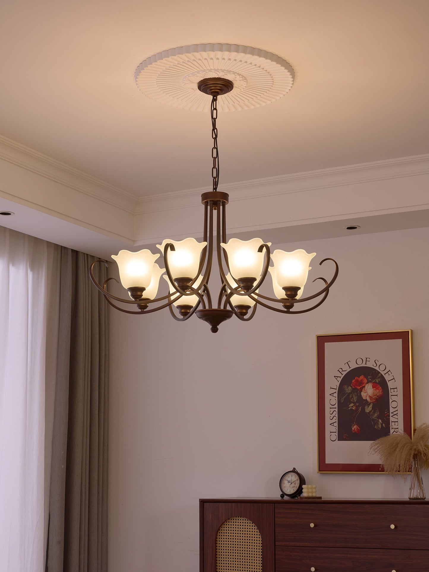 Mireille Floral Chandelier - Elegant Design with Adjustable Height & L