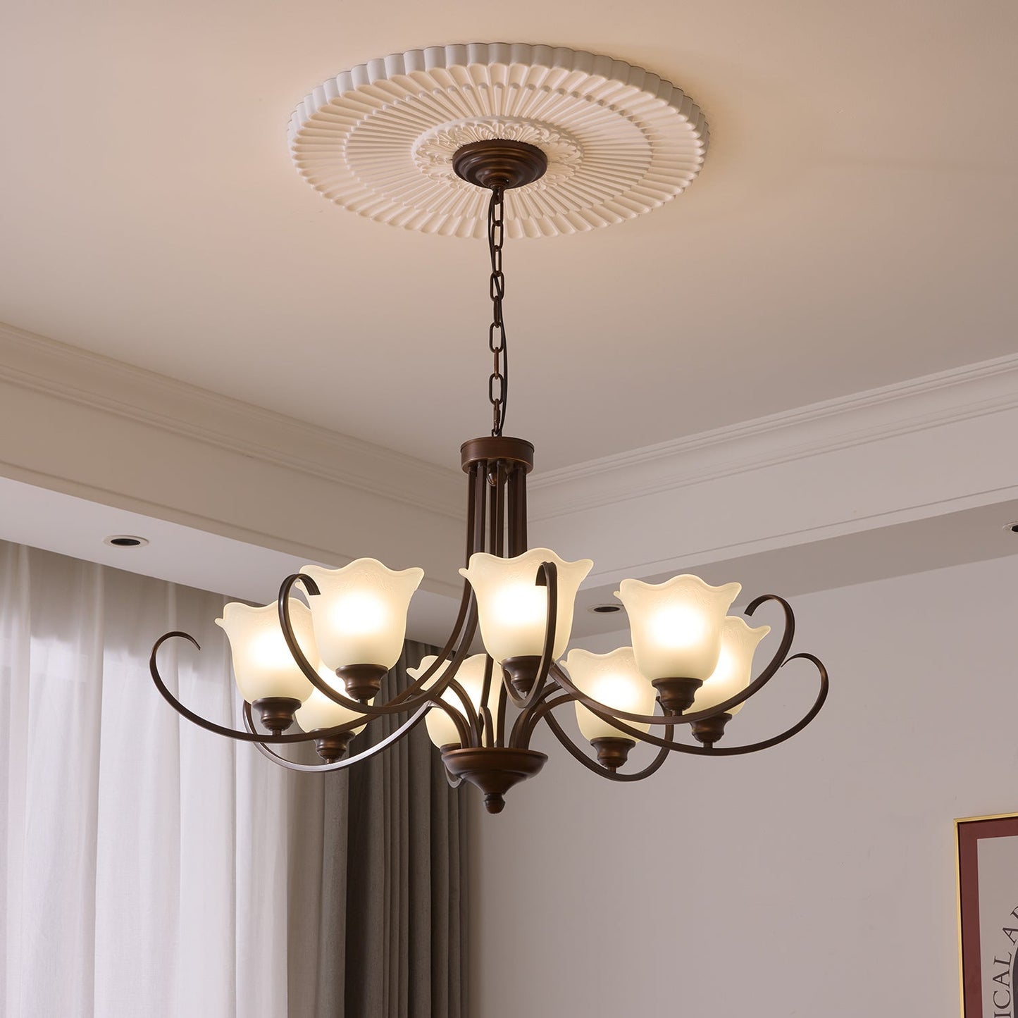 Mireille Floral Chandelier - Elegant Design with Adjustable Height & L