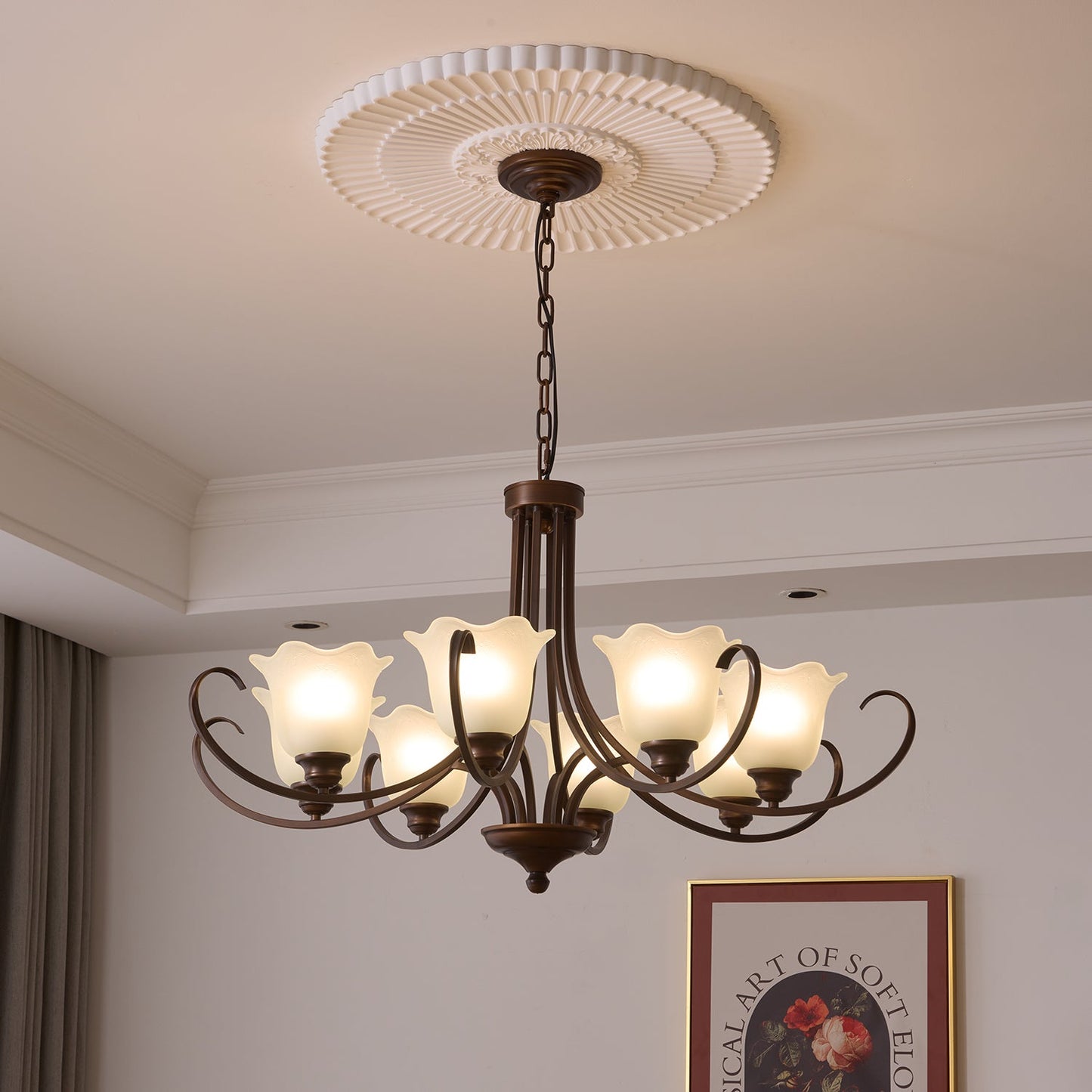 Mireille Floral Chandelier - Elegant Design with Adjustable Height & L