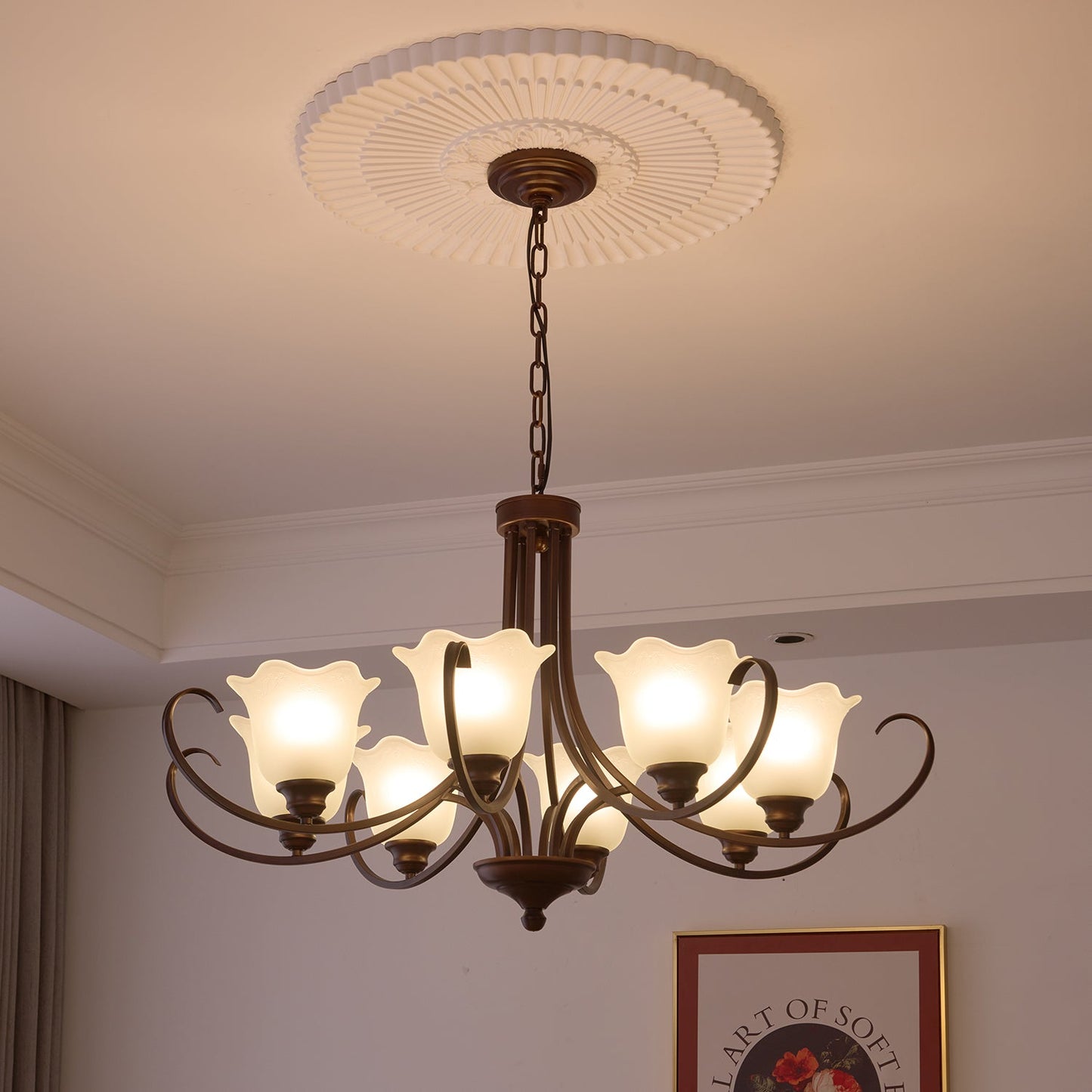 Mireille Floral Chandelier - Elegant Design with Adjustable Height & L
