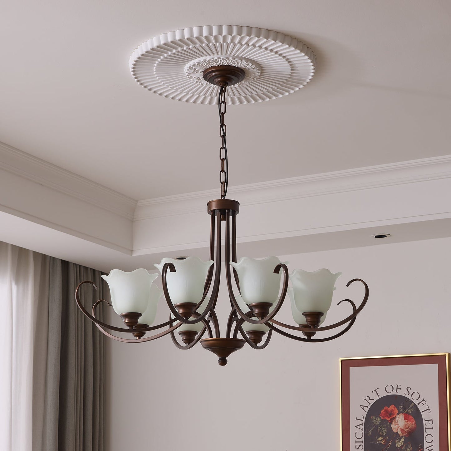 Mireille Floral Chandelier - Elegant Design with Adjustable Height & L