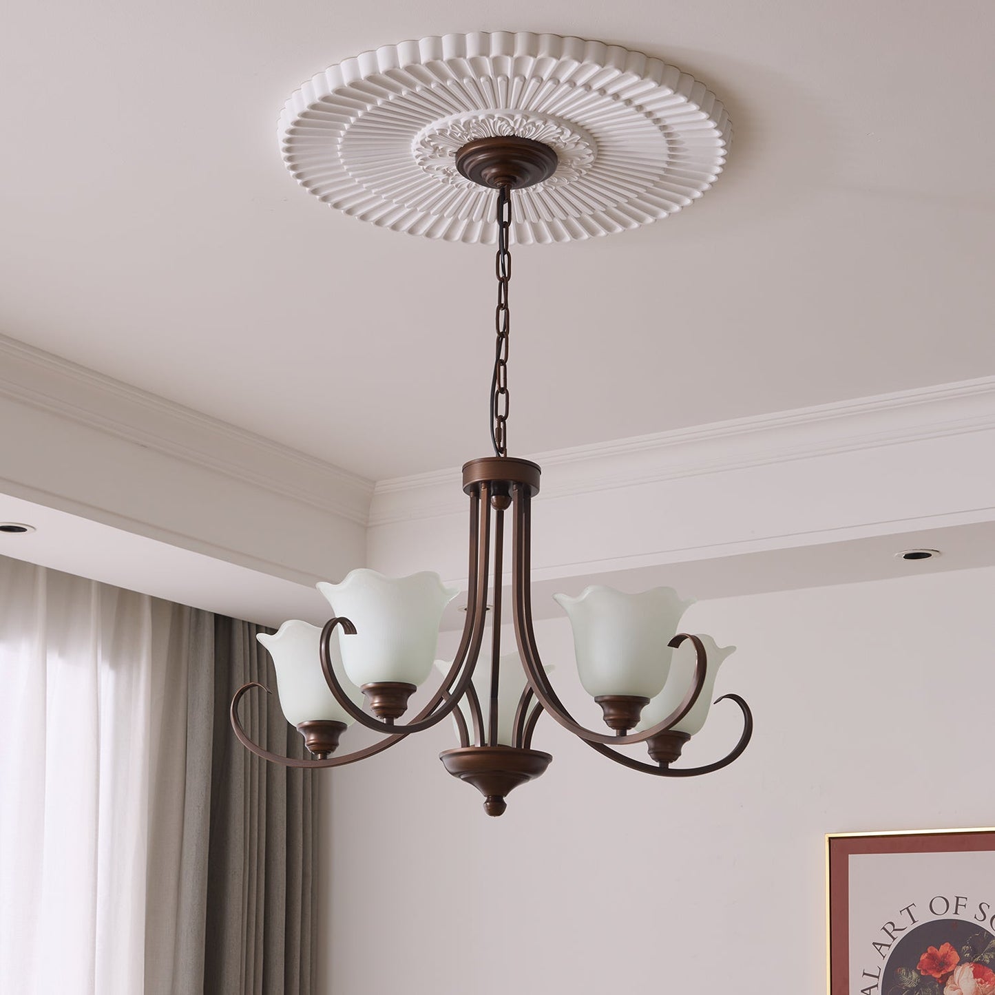 Mireille Floral Chandelier - Elegant Design with Adjustable Height & L