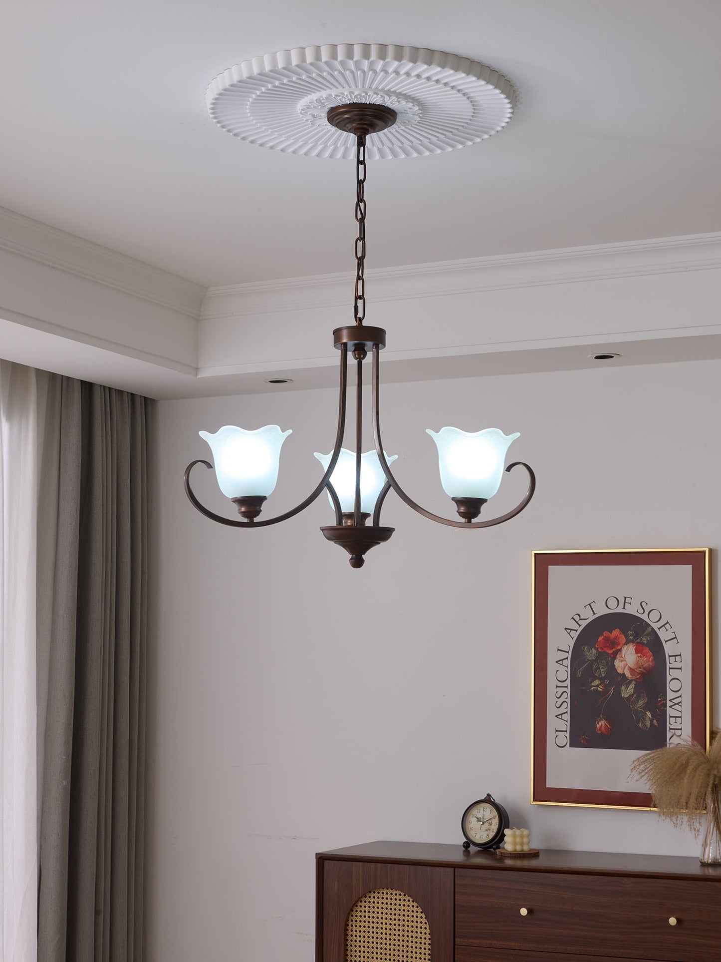 Mireille Floral Chandelier - Elegant Design with Adjustable Height & L