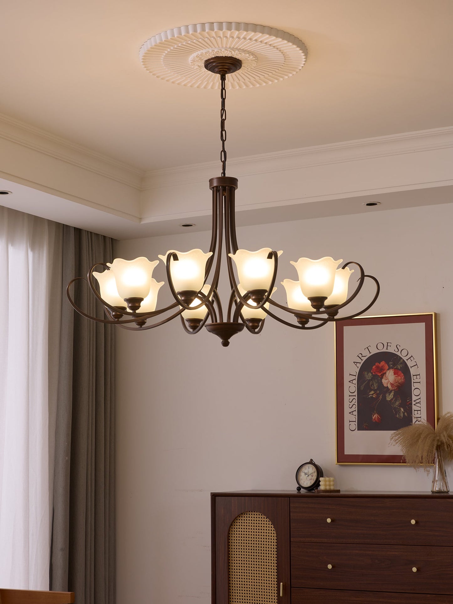 Mireille Floral Chandelier - Elegant Design with Adjustable Height & L