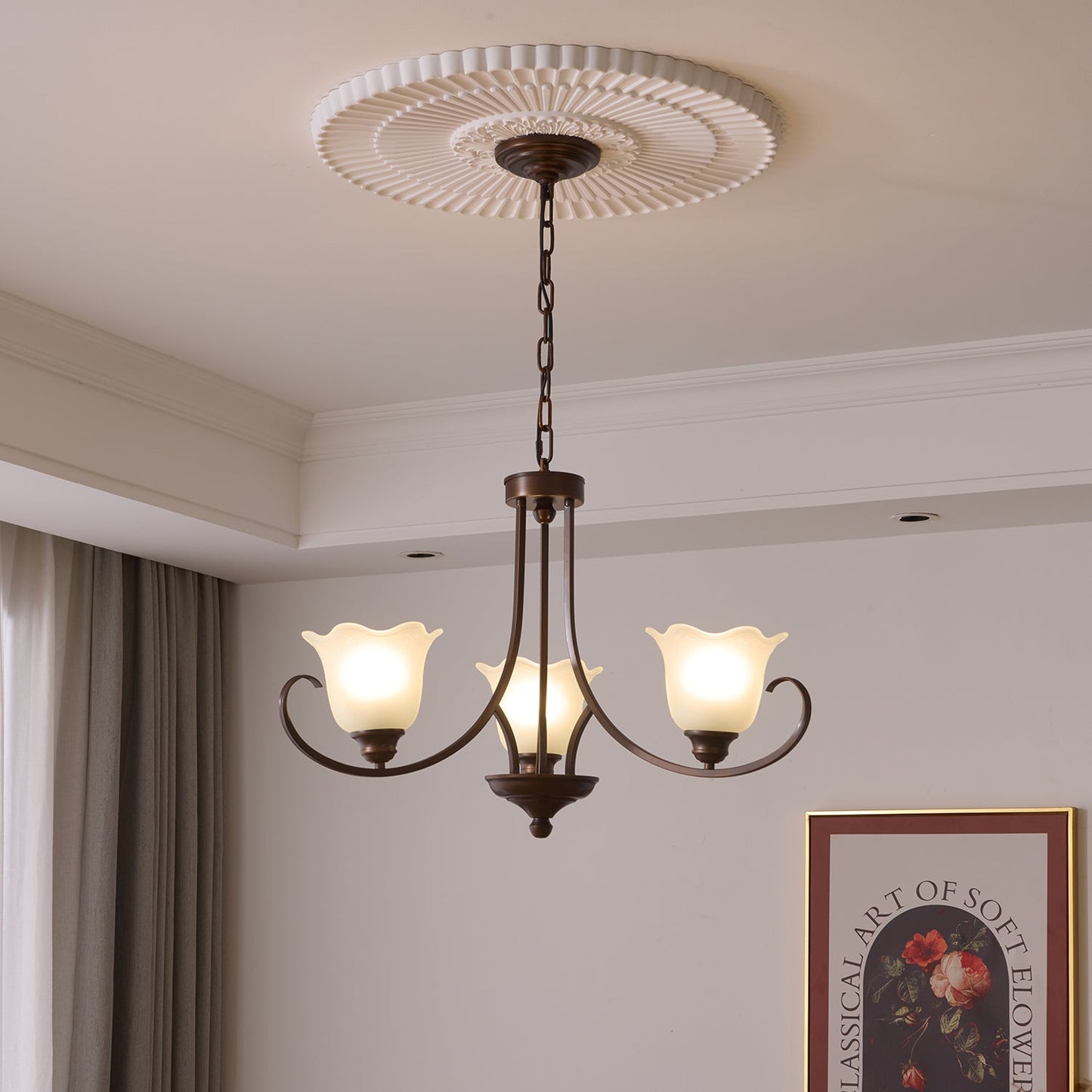 Mireille Floral Chandelier - Elegant Design with Adjustable Height & L