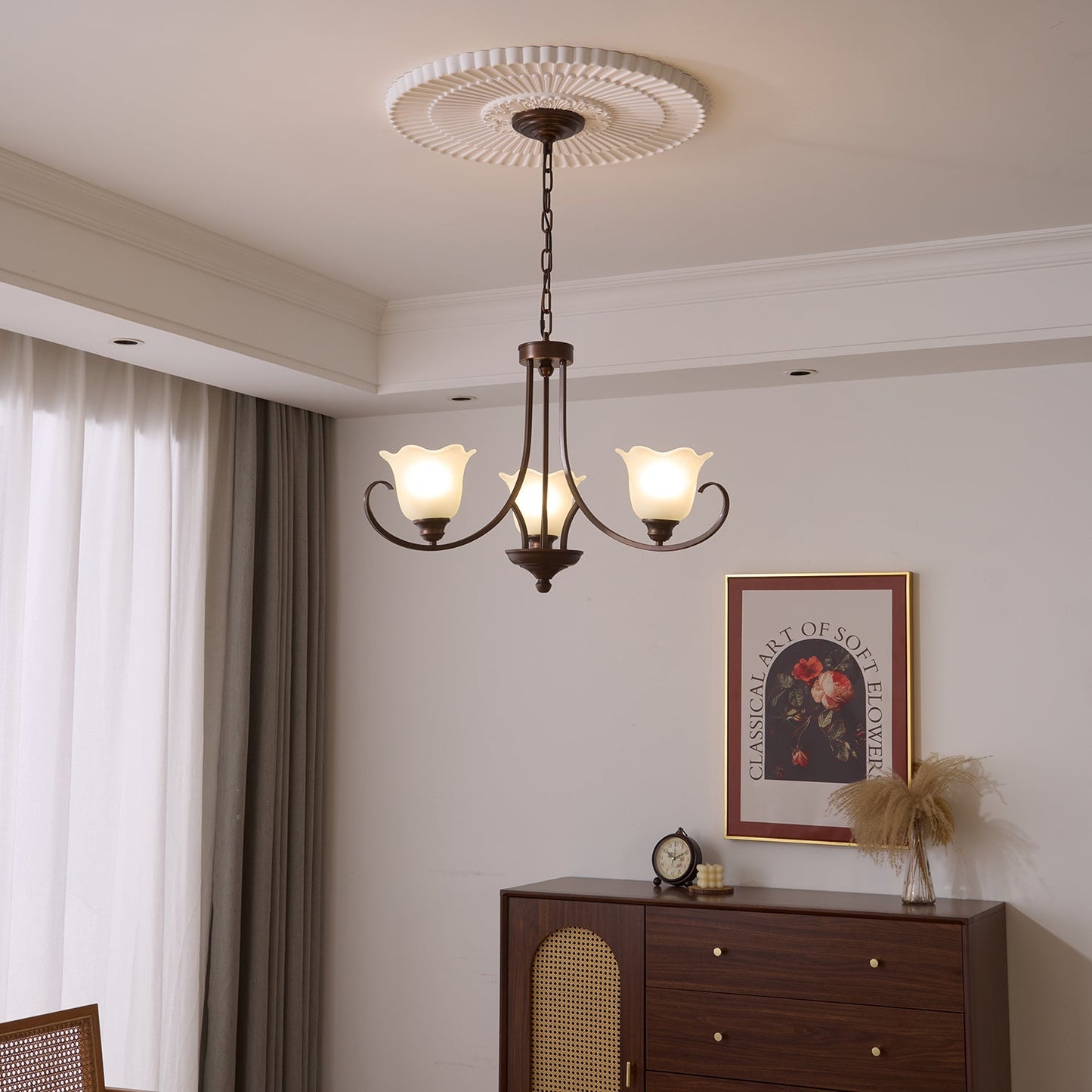Mireille Floral Chandelier - Elegant Design with Adjustable Height & L