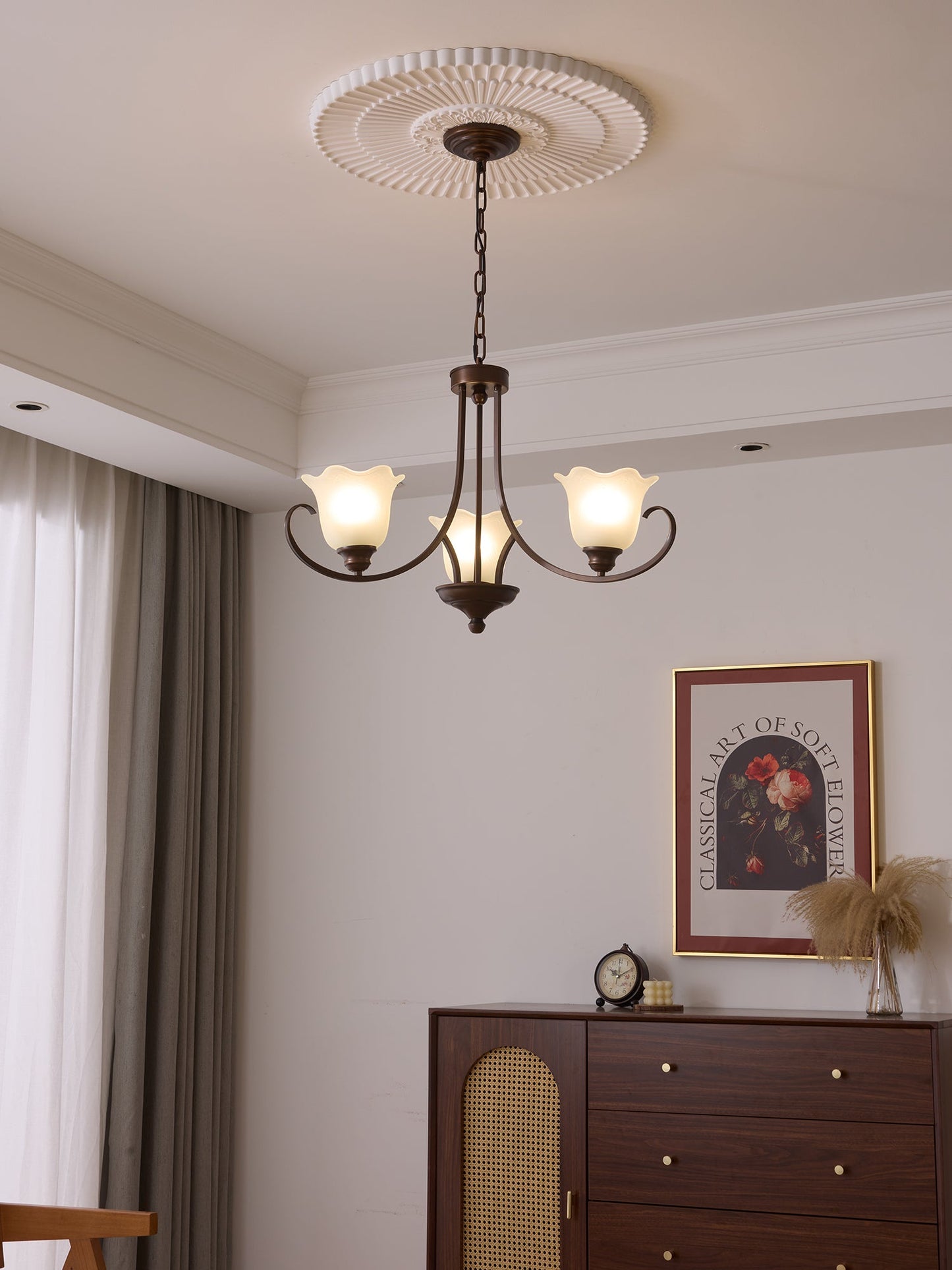 Mireille Floral Chandelier - Elegant Design with Adjustable Height & L