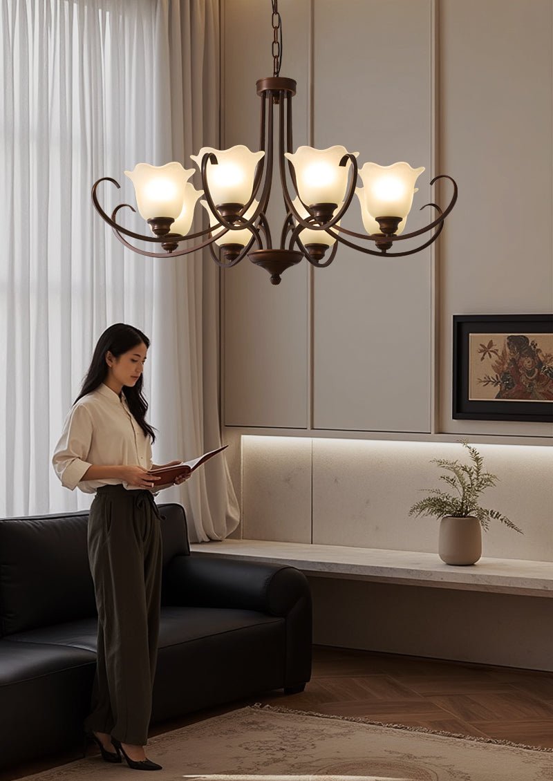 Mireille Floral Chandelier - Elegant Design with Adjustable Height & L