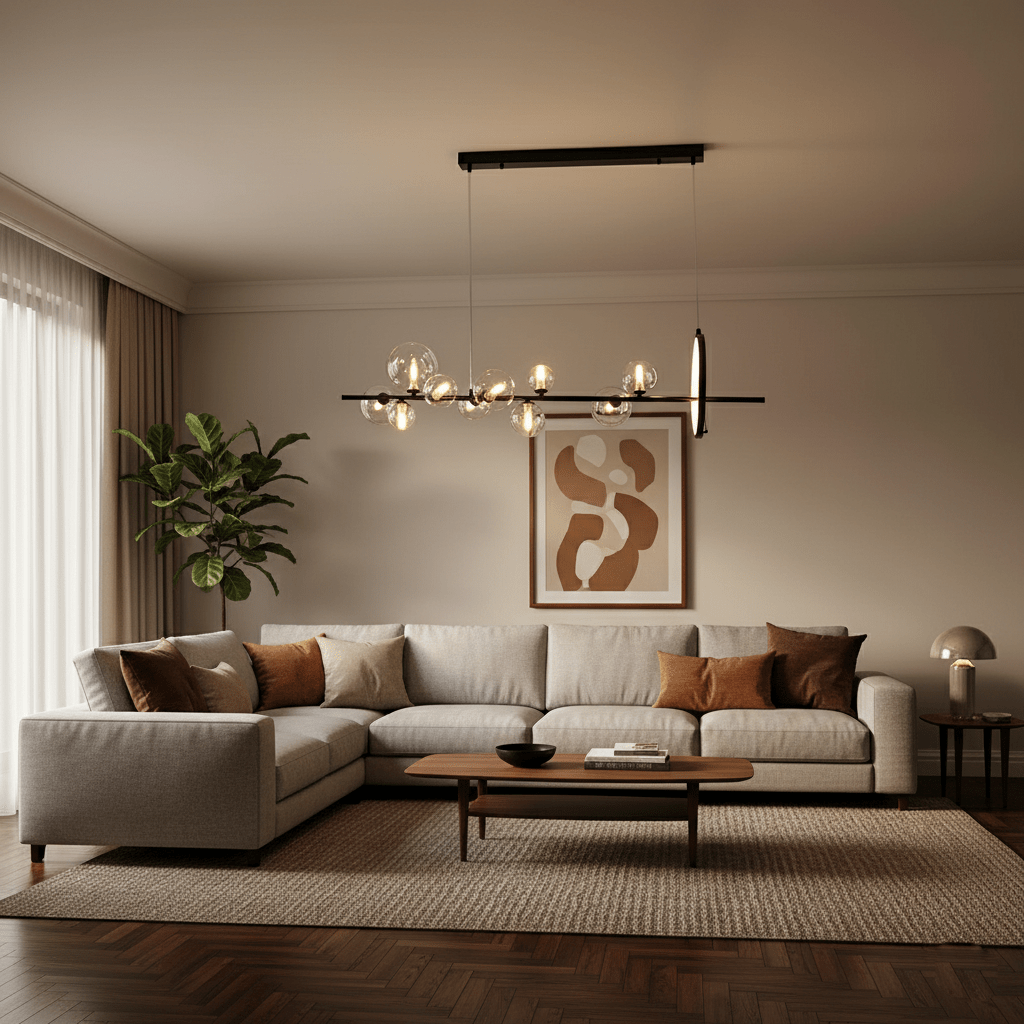 Elegant Mita Chandelier - Crystal Accents & Adjustable Height