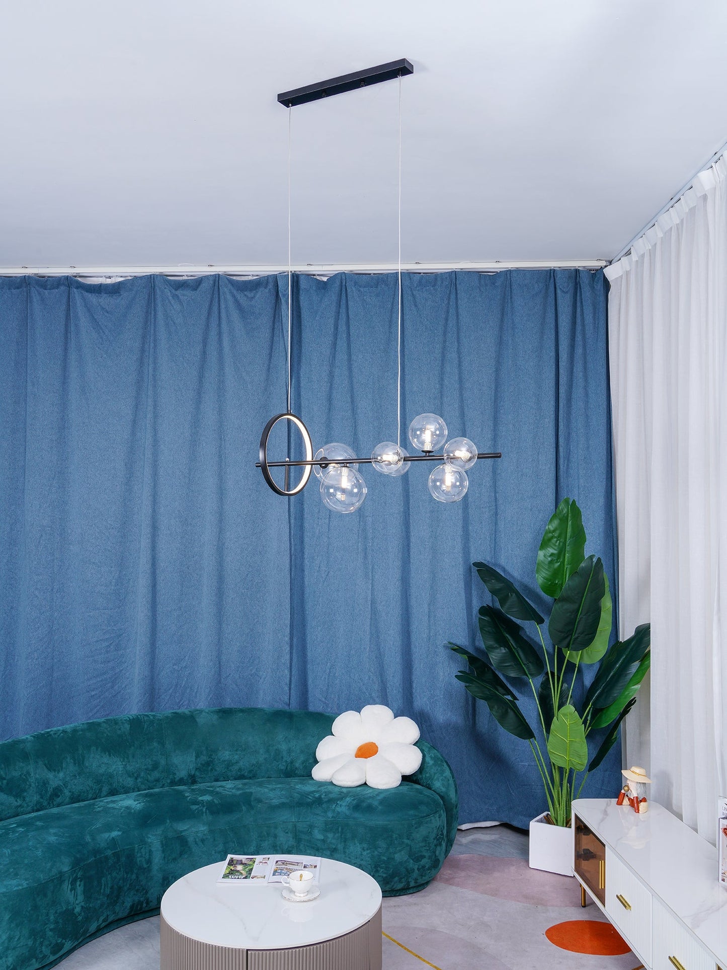 Elegant Mita Chandelier - Crystal Accents & Adjustable Height