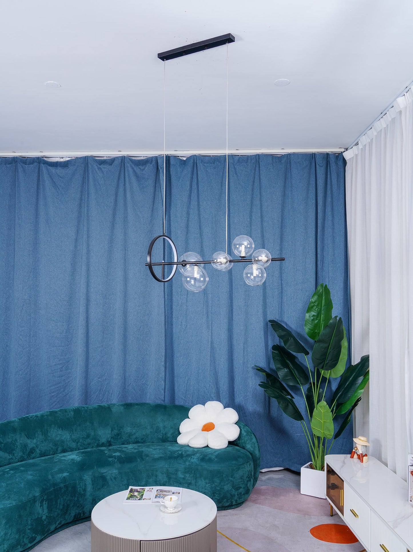 Elegant Mita Chandelier - Crystal Accents & Adjustable Height