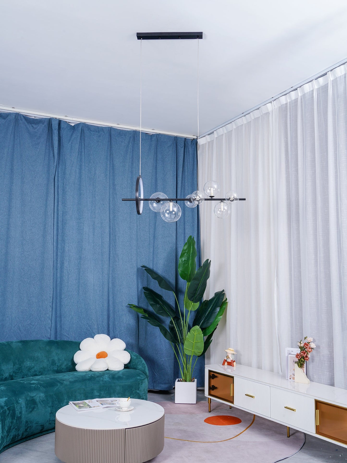 Elegant Mita Chandelier - Crystal Accents & Adjustable Height
