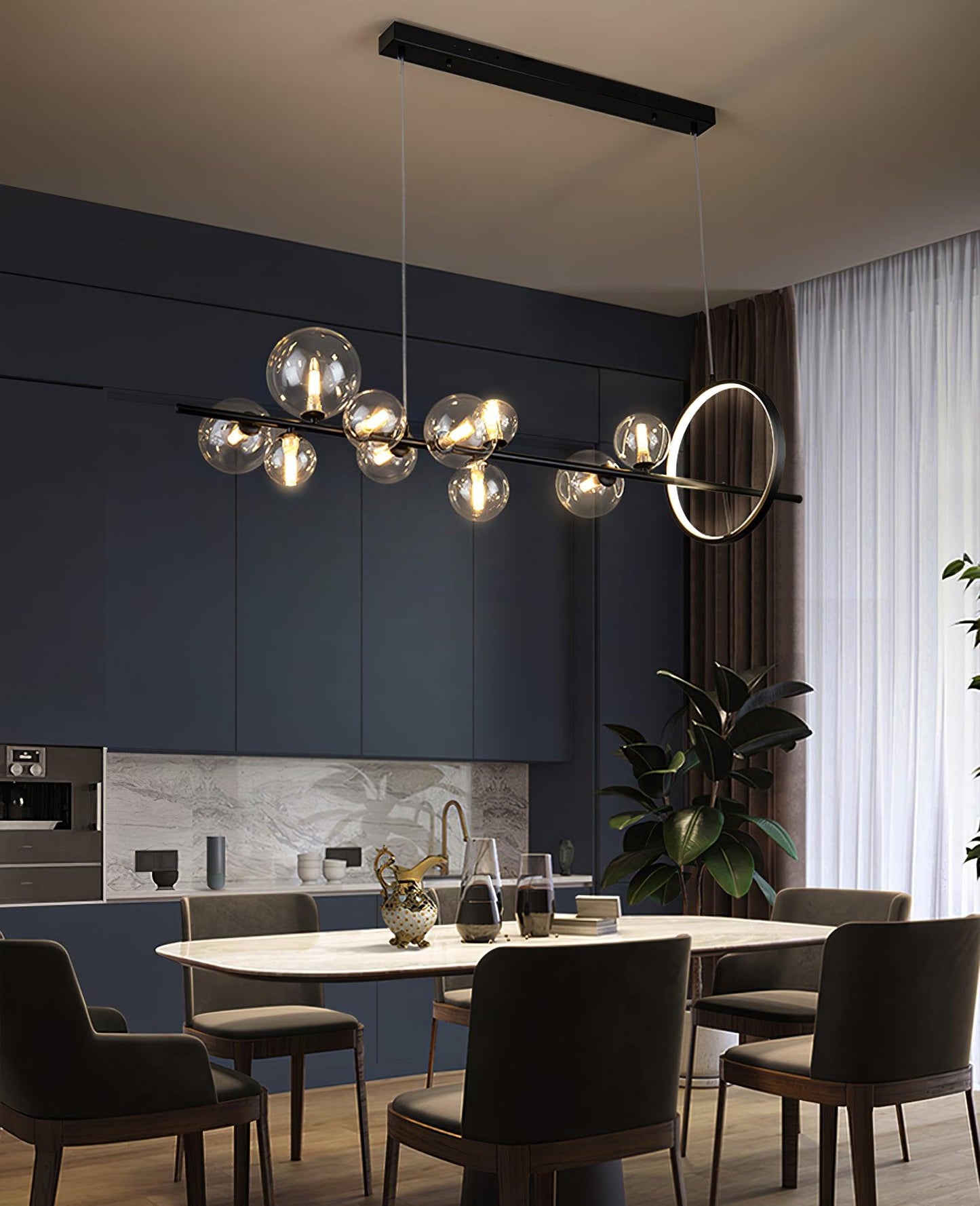 Elegant Mita Chandelier - Crystal Accents & Adjustable Height