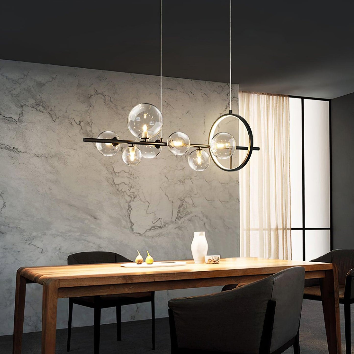 Elegant Mita Chandelier - Crystal Accents & Adjustable Height