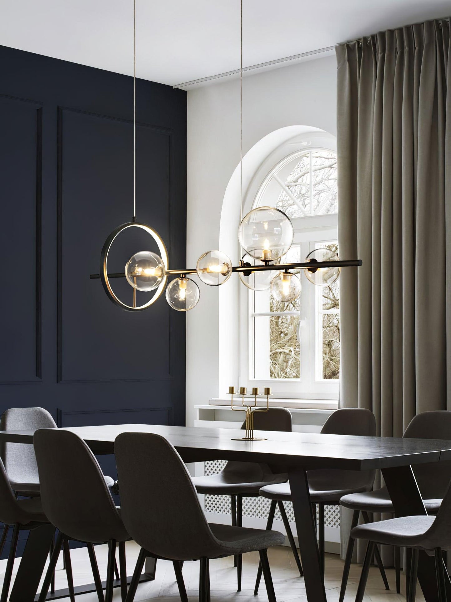 Elegant Mita Chandelier - Crystal Accents & Adjustable Height
