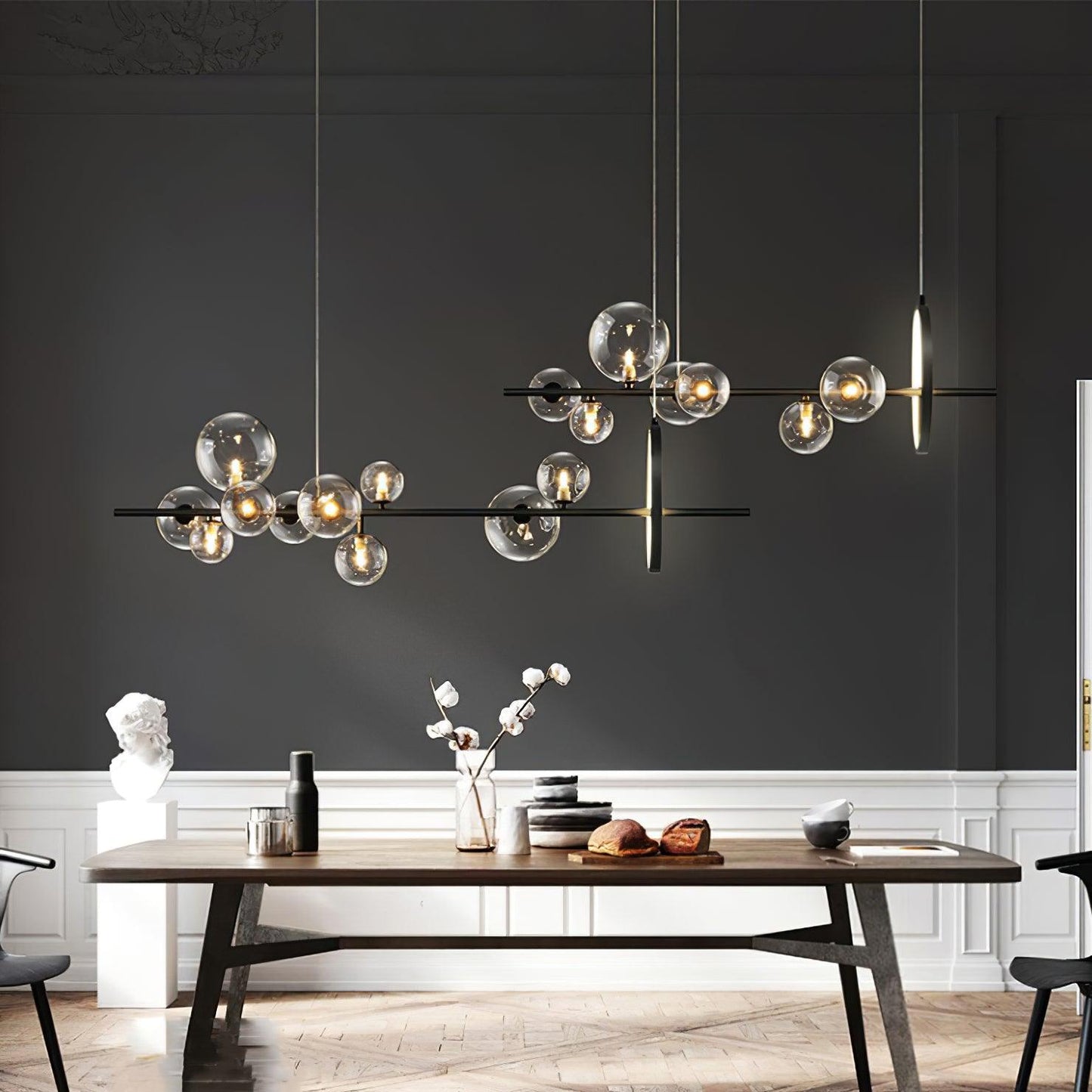 Elegant Mita Chandelier - Crystal Accents & Adjustable Height