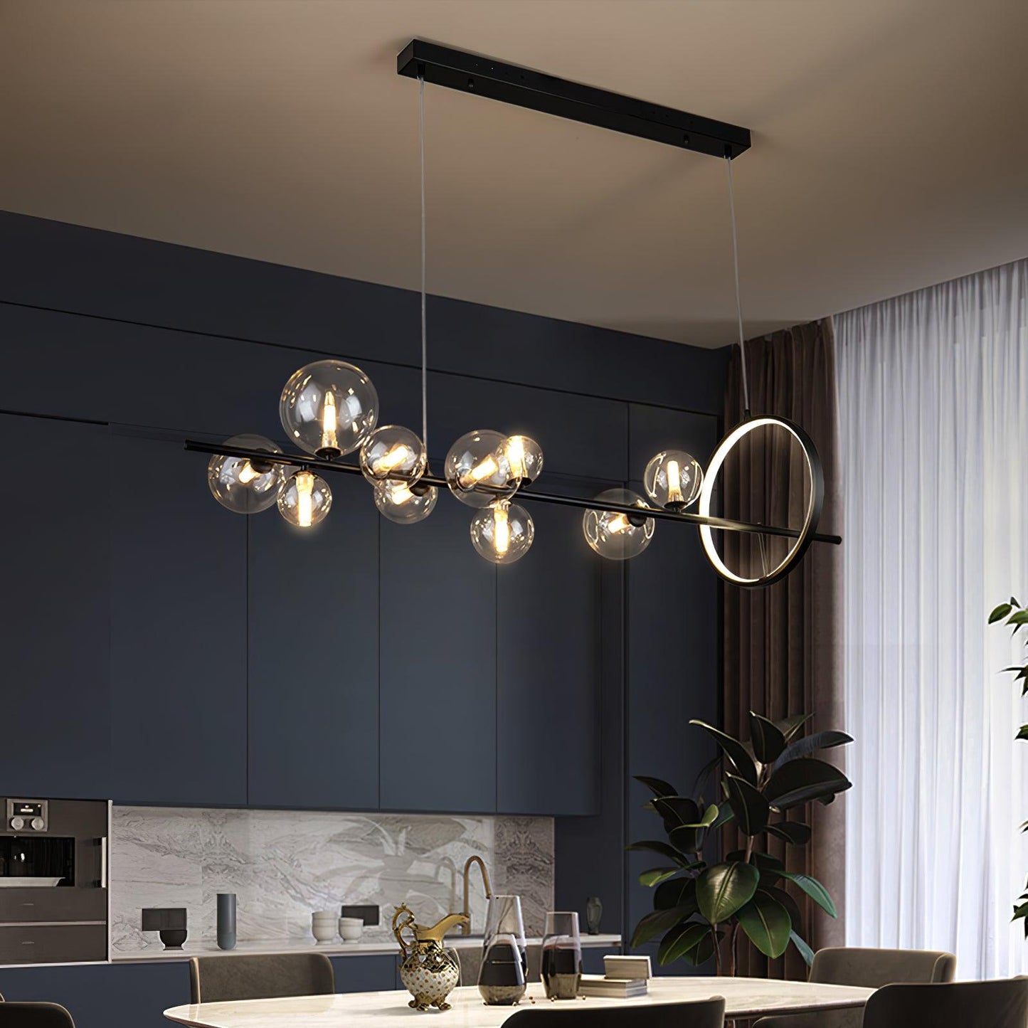Elegant Mita Chandelier - Crystal Accents & Adjustable Height