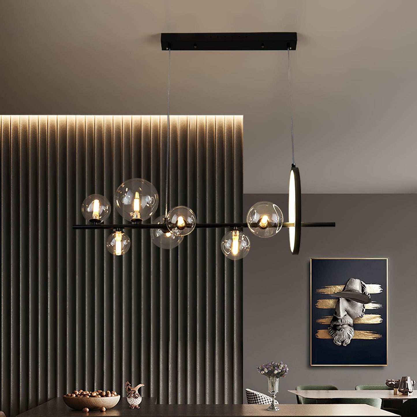 Elegant Mita Chandelier - Crystal Accents & Adjustable Height