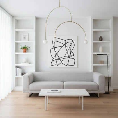 Mobile Chandelier with Adjustable Height and LED Lighting Features