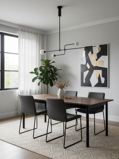 Mobile Chandelier with Adjustable Height and LED Lighting Features