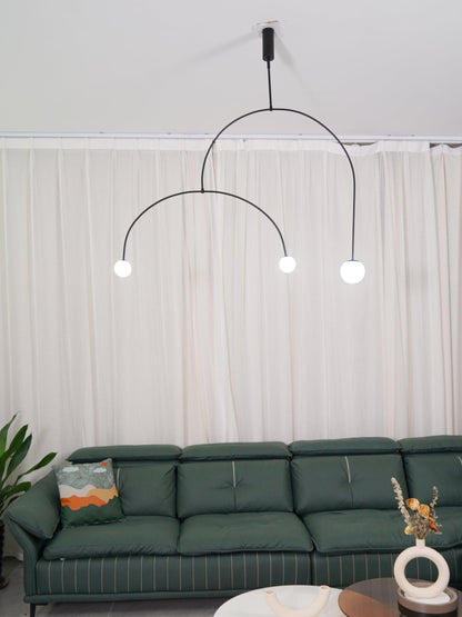 Mobile Chandelier with Adjustable Height and LED Lighting Features