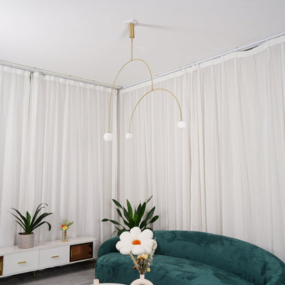 Mobile Chandelier with Adjustable Height and LED Lighting Features