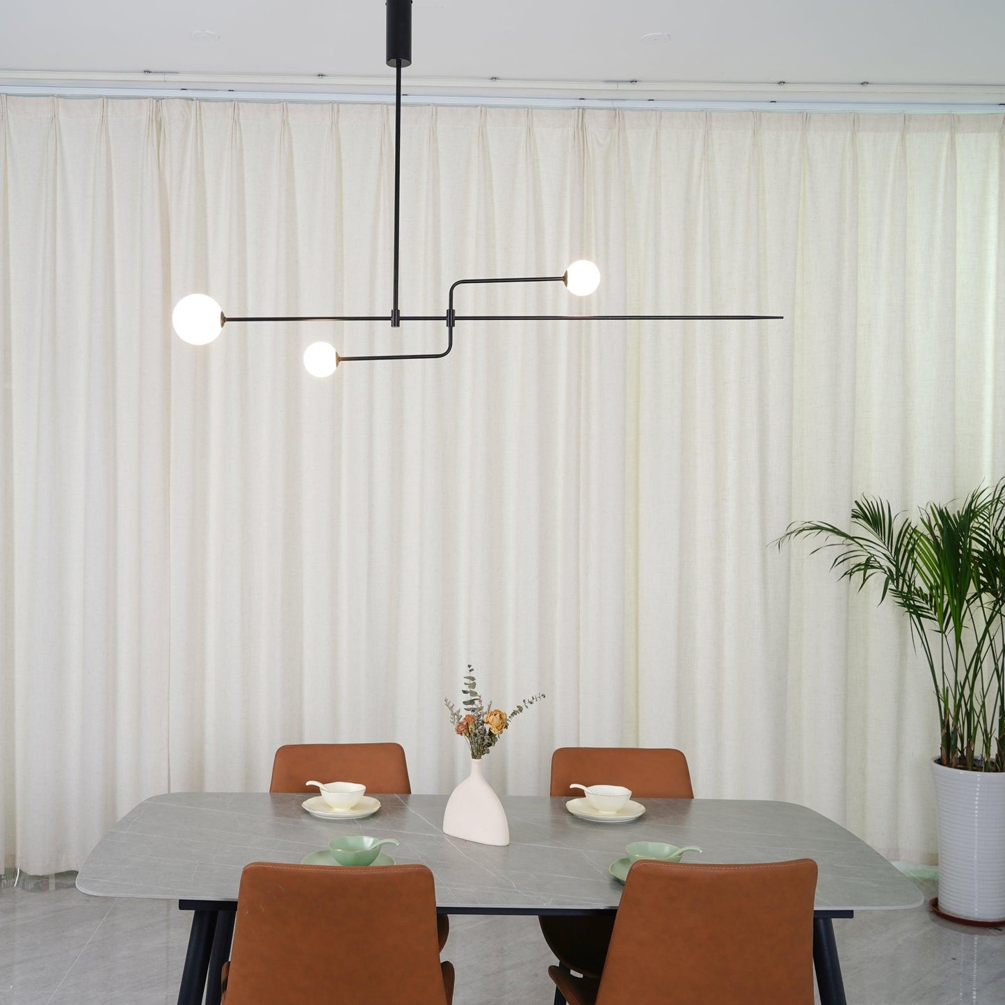 Mobile Chandelier with Adjustable Height and LED Lighting Features