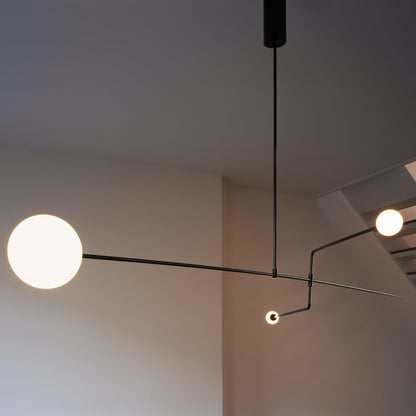 Mobile Chandelier with Adjustable Height and LED Lighting Features