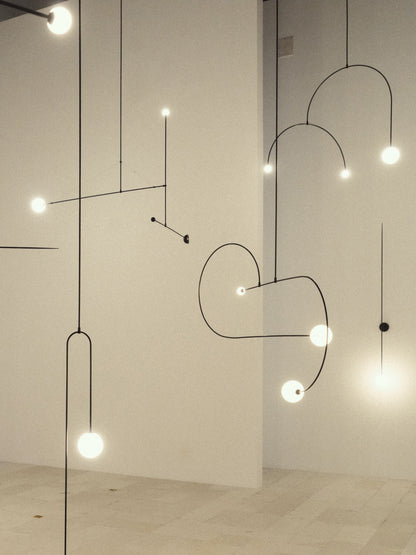 Mobile Chandelier with Adjustable Height and LED Lighting Features
