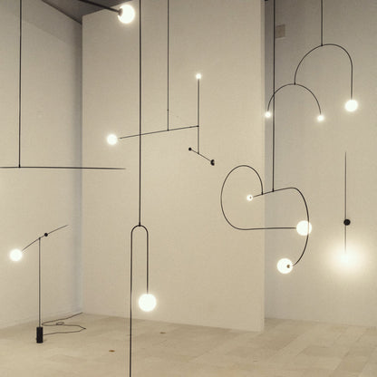 Mobile Chandelier with Adjustable Height and LED Lighting Features