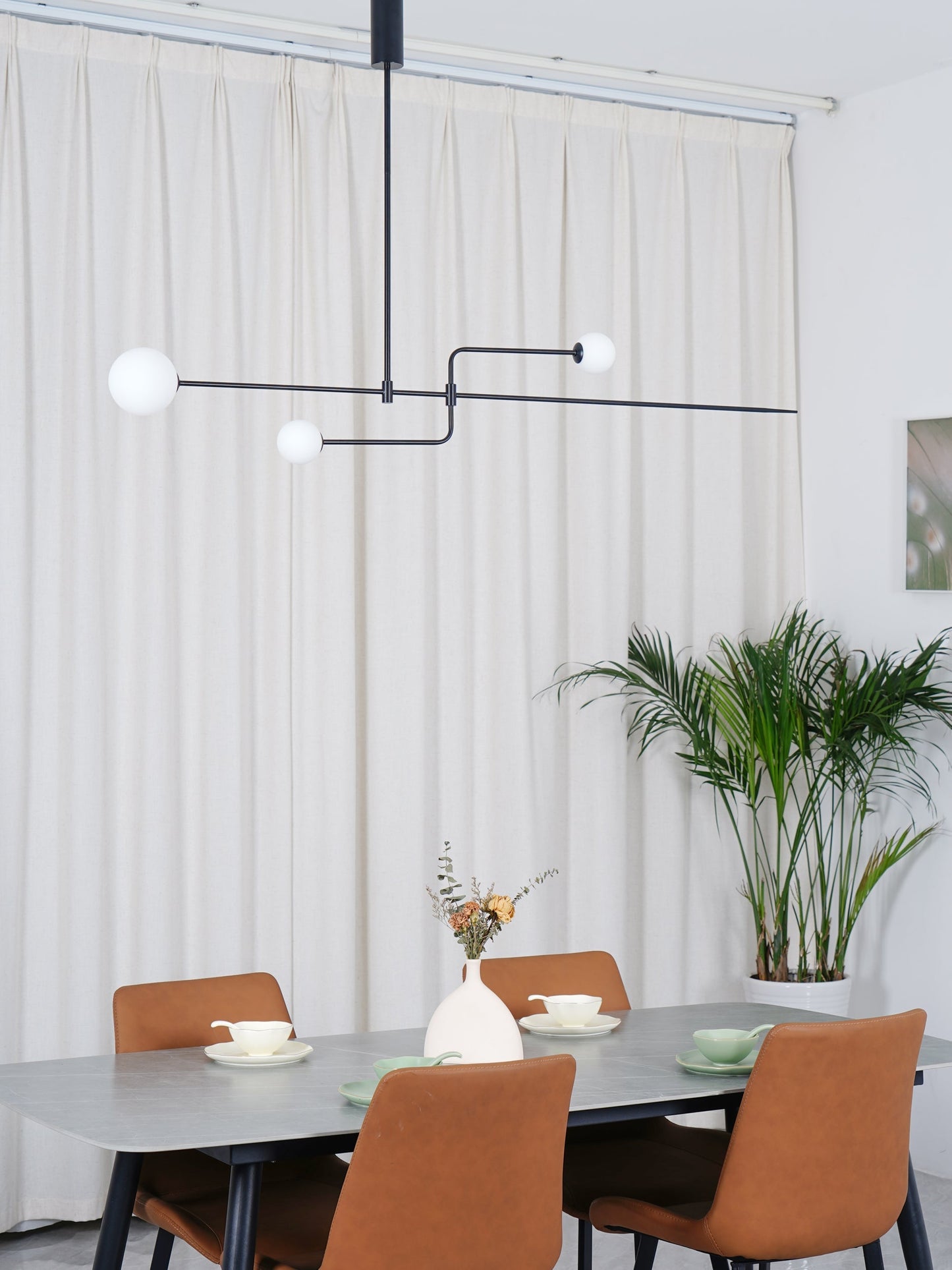 Mobile Chandelier with Adjustable Height and LED Lighting Features