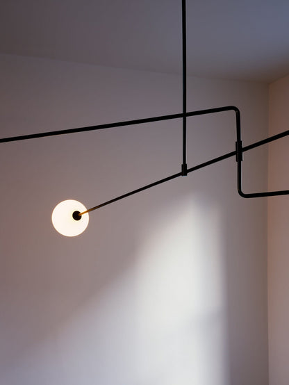 Mobile Chandelier with Adjustable Height and LED Lighting Features