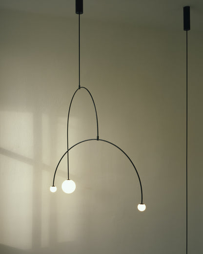 Mobile Chandelier with Adjustable Height and LED Lighting Features