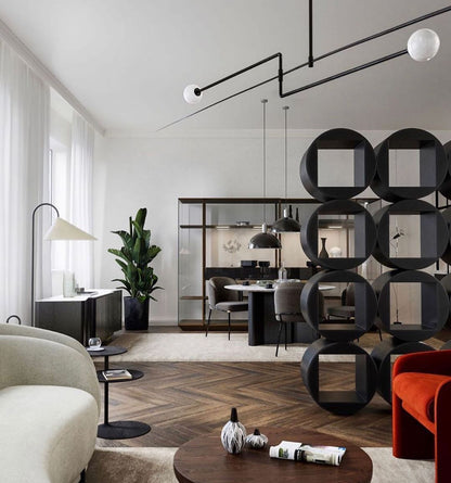 Mobile Chandelier with Adjustable Height and LED Lighting Features